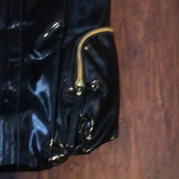 Mariah Carey Black Satchel Bag with Side Zippers - New - Picture 4 of 8